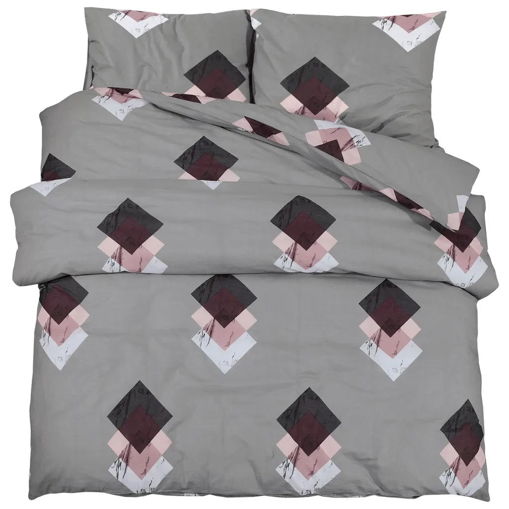 Set Copripiumino Grigio 200x200 cm in Cotone 136471