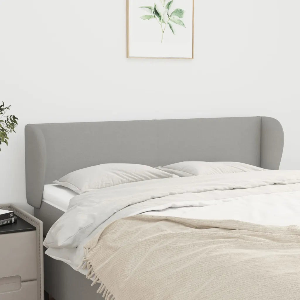 Testiera ad Orecchio Grigio Chiaro 147x23x78/88 cm in Tessuto 3116862