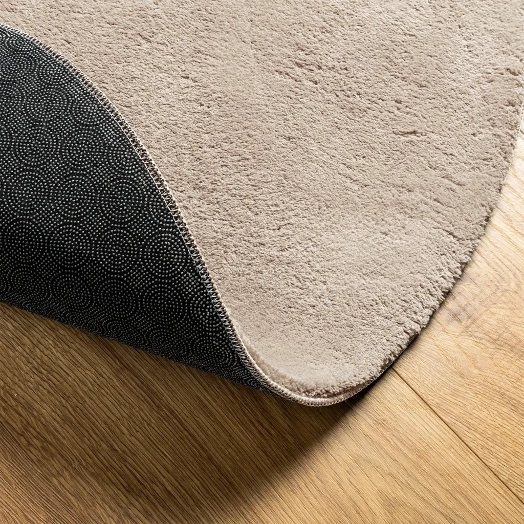 vidaXL Tappeto a Pelo Corto HUARTE Morbido e Lavabile Sabbia Ø 80 cm