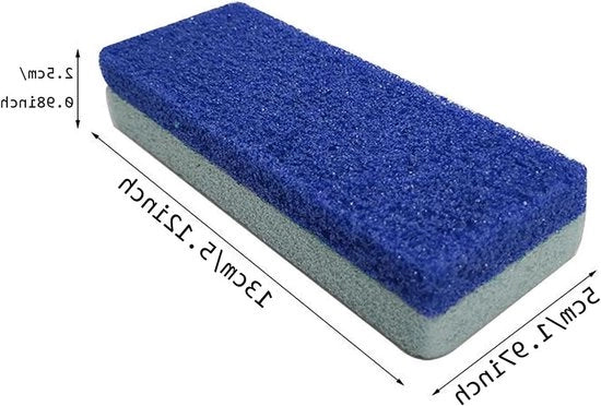 Kit di pulizia per pietraie da piedi a due colori con spugna di poliuretano per pulire e levigare la pietra da piedi, blocco di levigatura per pietraie da piedi con superficie ruvida per rimuovere la pelle morta.