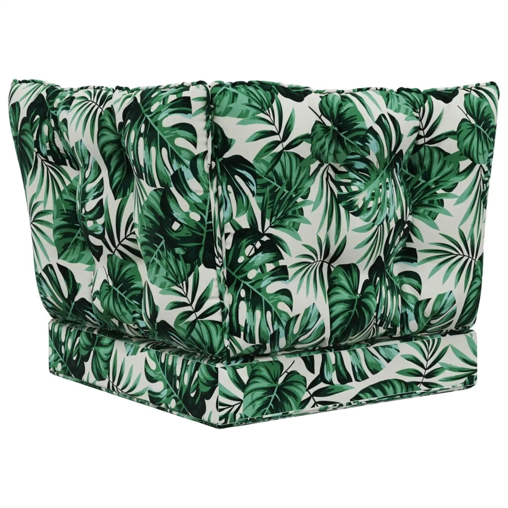 Cuscino per divano da esterno 3 pcs Motivo Foglia Poliestere