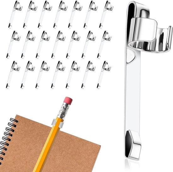 20 clip metalliche per penne con clip tas, clip per penne in acciaio inossidabile per la maggior parte delle penne, clip metalliche per penne con clip tas, penne per penne da tasca, pennarelli per matite, clip per taglieri