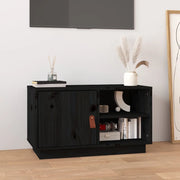 Mobile Porta TV Nero 70x34x40 cm in Legno Massello di Pino 818239