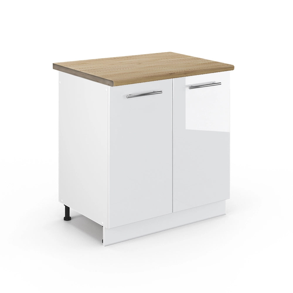 Mobile lavello cucina Fame-Line Bianco lucido/Bianco 80 cm, PL Rovere Vicco
