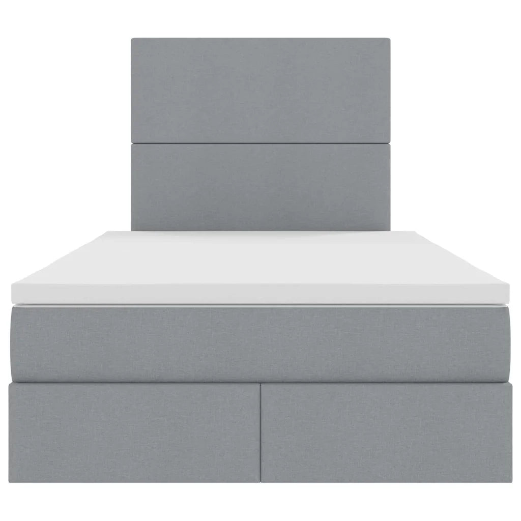 Letto con contenitore e materasso Grigio chiaro 120 x 190 cm