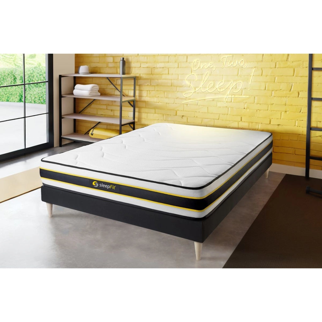 Kit rete e materasso matrimoniale FLEXY 200x200cm - Spessore : 22cm - molle insacchettate e memory foam - rigido