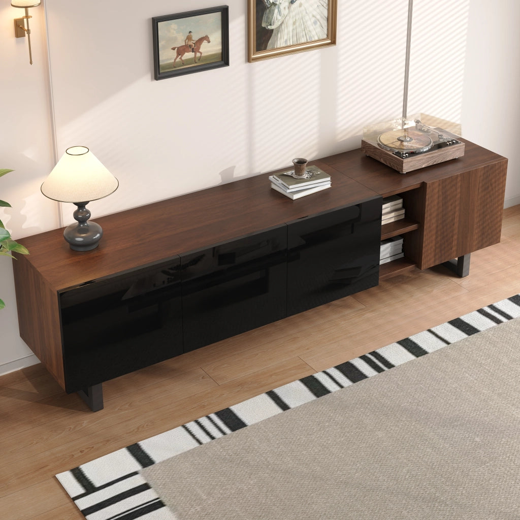 Mobile TV a 4 Ante in Legno Vintage ¨C MINIMAL ¨C 180x38x50 cm