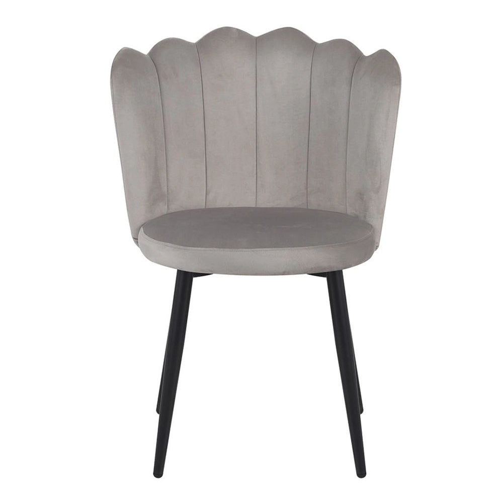 Sedia Vienna imbottita in velluto grigio chiaro staylux