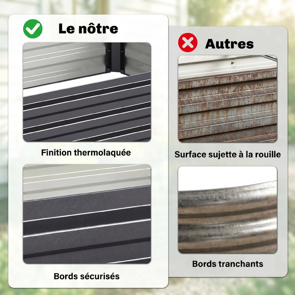 Giardiniere da esterno rettangolare ¨C zephmum ¨C grigio acciaio 241x90x30 cm