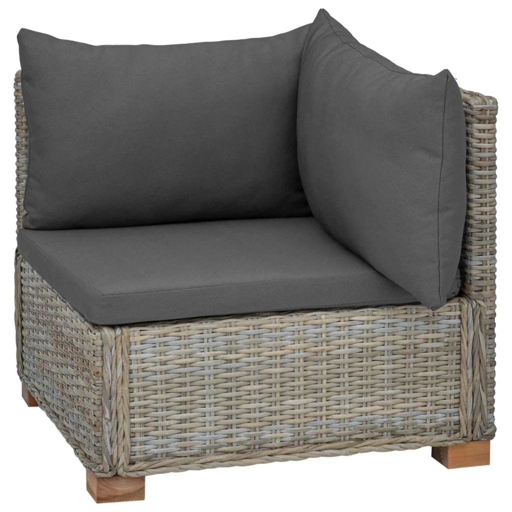 Divano Angolare con Cuscini GENDT Rattan naturale Grigio Kubu 42034383