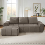 Divano Angolare in Velluto a Coste con Cuscini ¨C MINIMAL ¨C Grigio