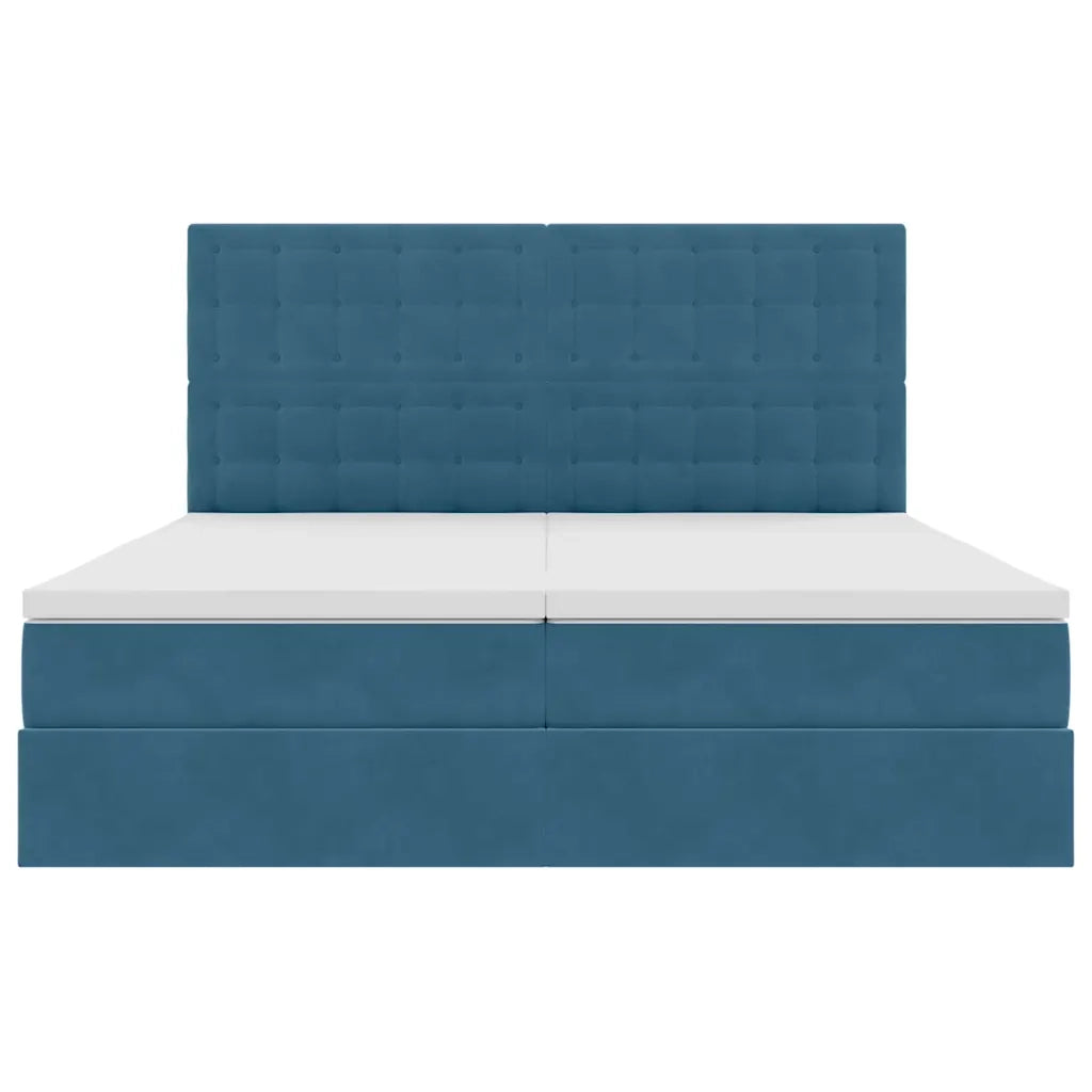 Letto con Contenitore Blu Scuro 200 x 200 cm Velluto 3372279