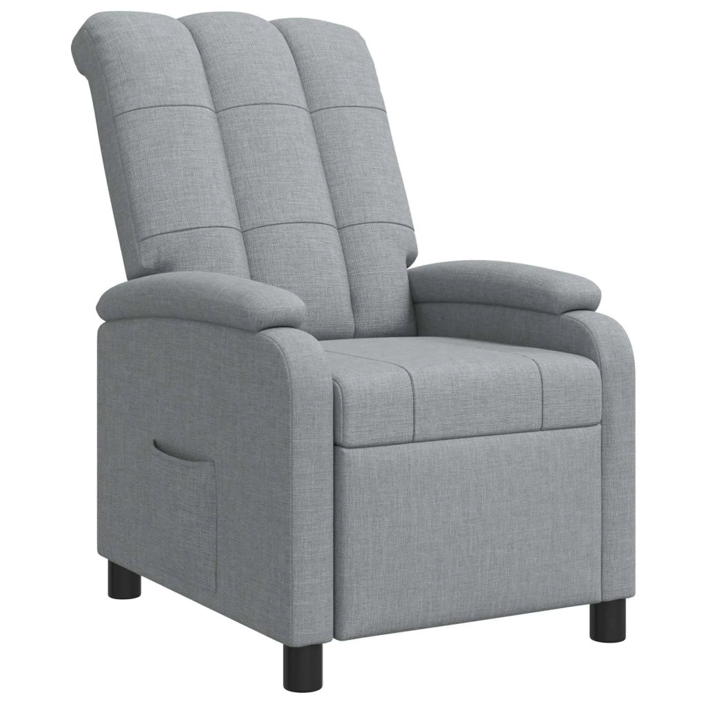 Divano Sedia-Poltrona reclinabile Grigio Chiaro Tessuto 643145