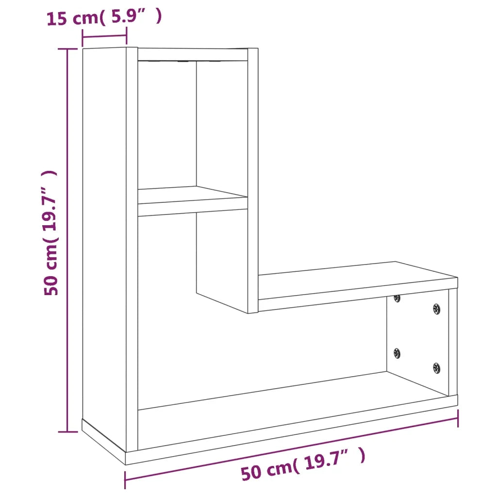 Mensole da Parete 2pz Rovere Fumo 50x15x50 cm Legno Multistrato cod mxl 33115