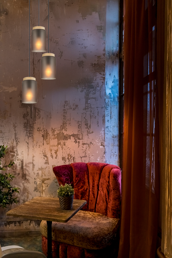 Lampada APP1811-3CPR Frosted Grey