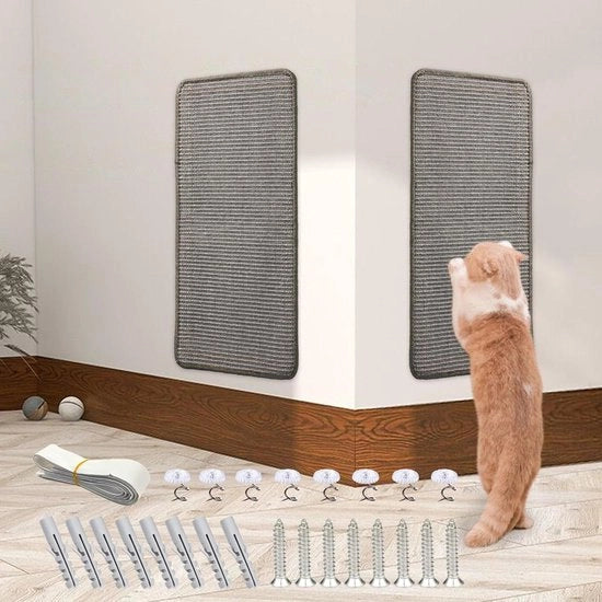 Kit per gatti a 2 pezzi con adesivo 50 × 25 cm - Grigio