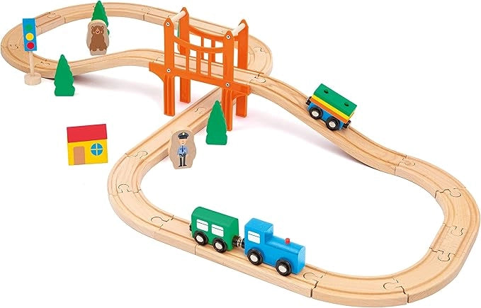 SEVI Pista per Trenino (39 pz.) | Trudi by Giochi in Legno educativi Prima Infanzia. Costruzioni e Giocattoli,Eta 3+