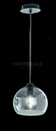 SOSPENSIONE VERVE- 1 LUCE FUME' ATTACCO E14 SENZA BASE D' ATTACCO D.20,5CM H.18CM