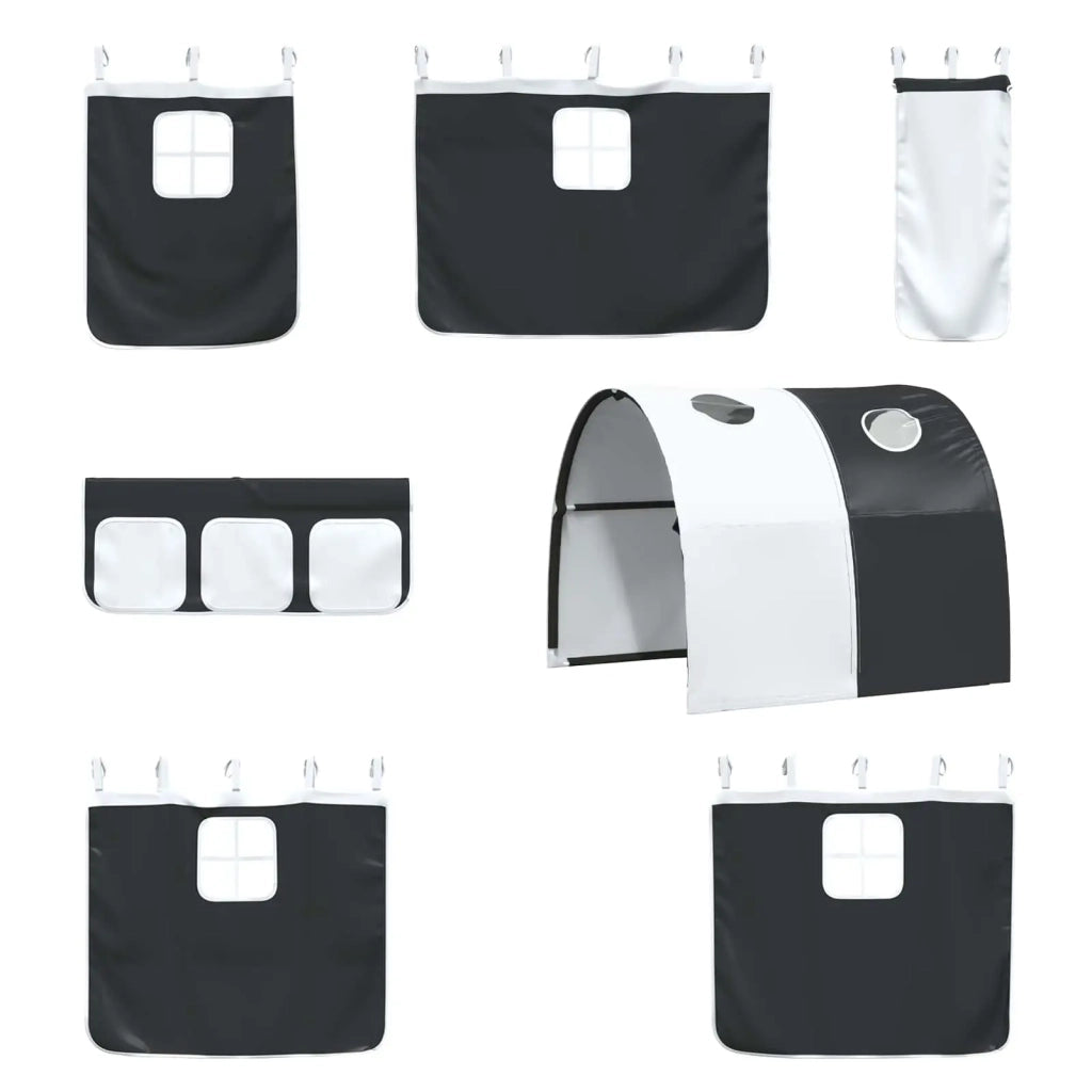 Struttura del letto loft per bambini-Giroletto per bambini Bianco e Nero 75 x 190 cm 552591