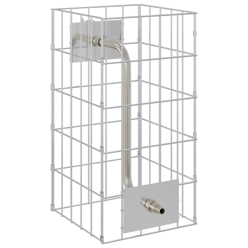 Colonna Gabion con Rubinetto 50x25x25 cm Acciaio Inox