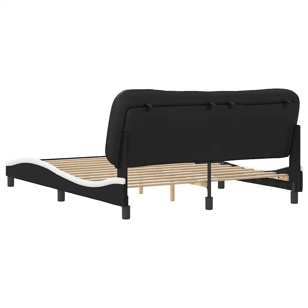 Giroletto senza Materasso Hvar Nero e Bianco 160x200 cm in Similpelle 3208014