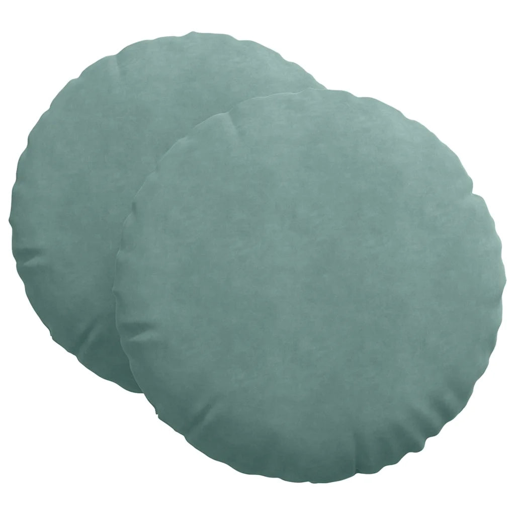 Cuscini per Seduta 2 pcs Verde Mare Ø60 x 21 cm Velluto