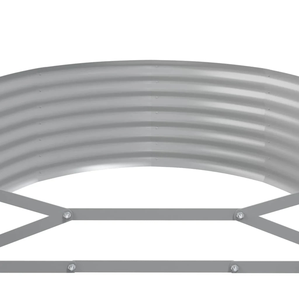 Fioriera rialzata per piante e fiori adatta per terrazze e giardini acciaio verniciato a polvere 249 x 100 x 36 cm grigio 02_0039608