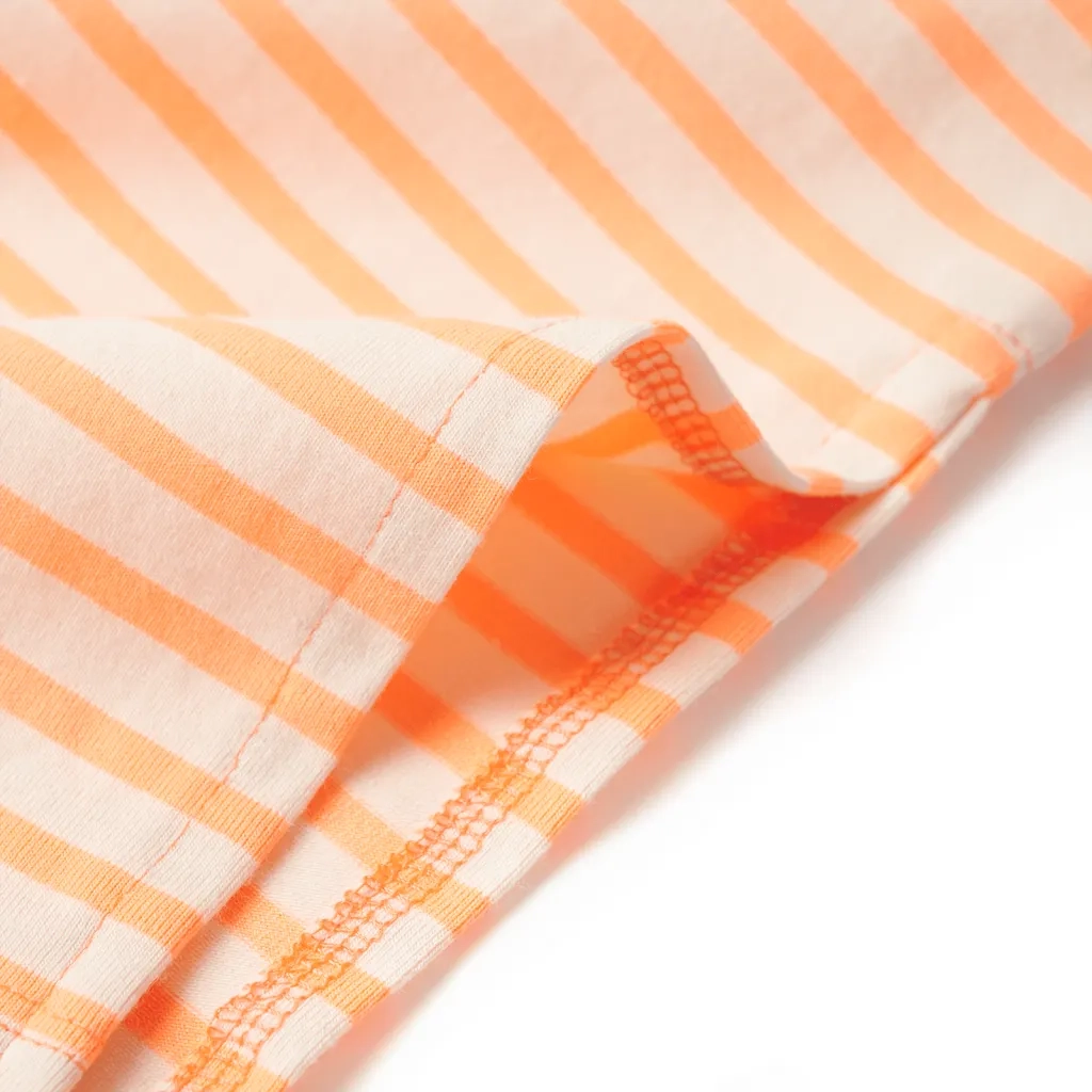 Gonna Dritta da Bambina a Righe Arancione Fluorescente 128 CFW7954272