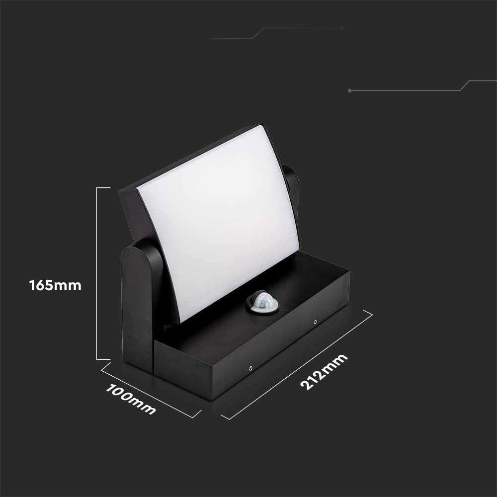 Applique esterna nera PIR LED 3000K 17W IP65 2520lm V-TAC