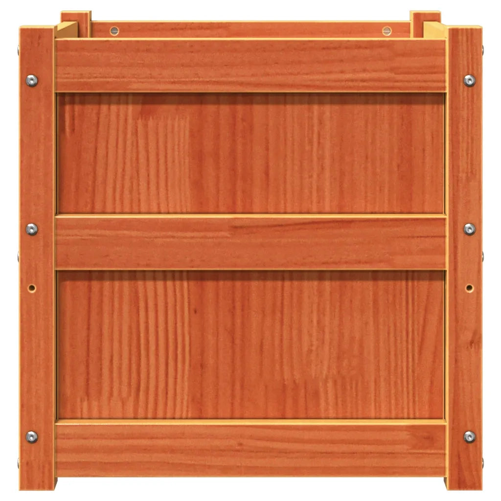 Fioriere da Giardino 2pz Marrone Cera Legno Massello di Pino 837419