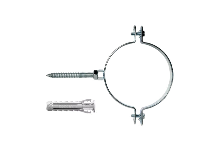 COLLARE PER TUBI STRETTO-LARGO COMPLETO DI VITE E TASSELLO FISCHER - CPE-SL 110 V