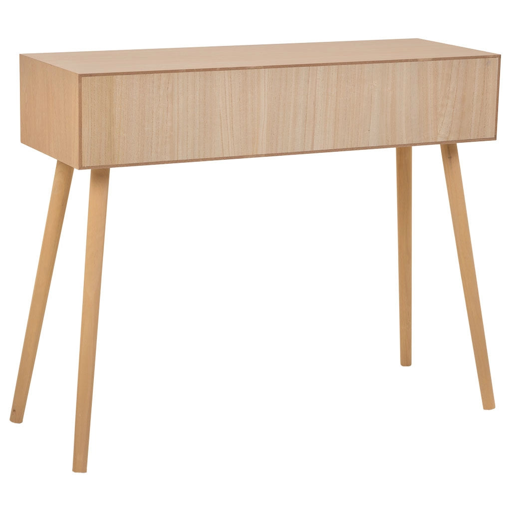 Mobile da ingresso in legno con 2 cassetti marroni 99x34x78