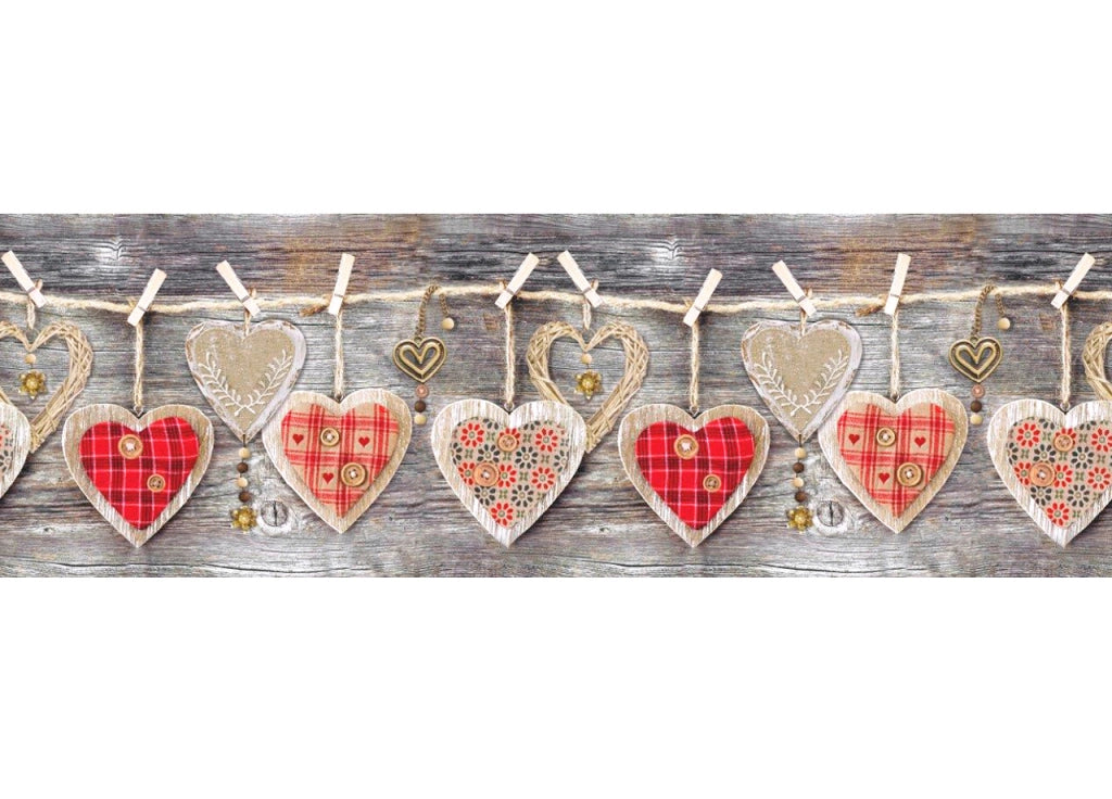 Tappeto Passatoia Cucina Antiscivolo Sottolavello Digitale Fantasie Varie - 50x90 - Cuori Rosso