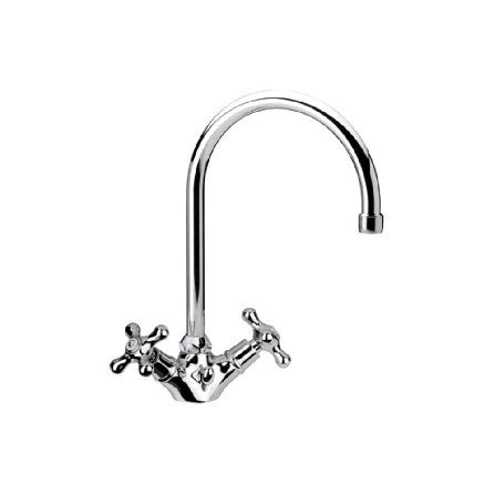Rubinetto lavabo bianco serie liberty con canna alta
