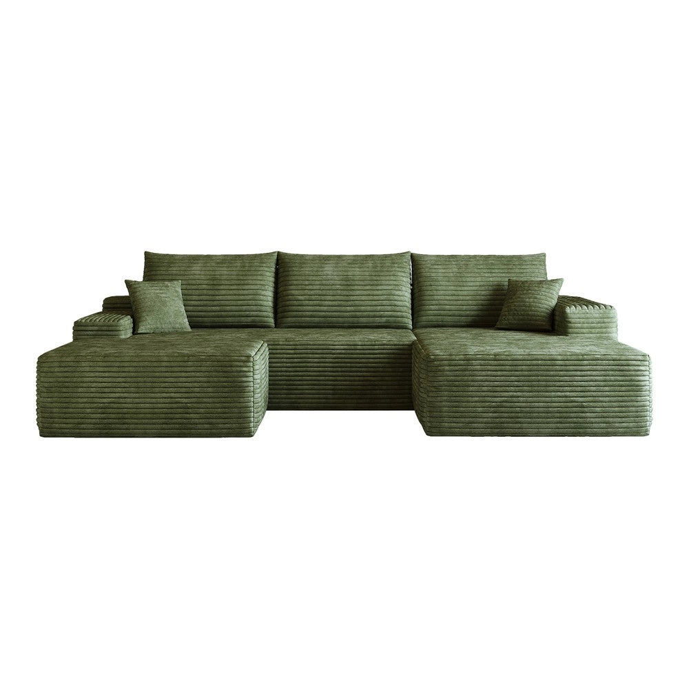 Divano angolare chaise longue ¨C Minimal ¨C verde tessuto 270cm