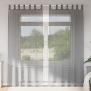 Tende in Voile con Passanti 2 pz Grigio Scuro 140x245 cm