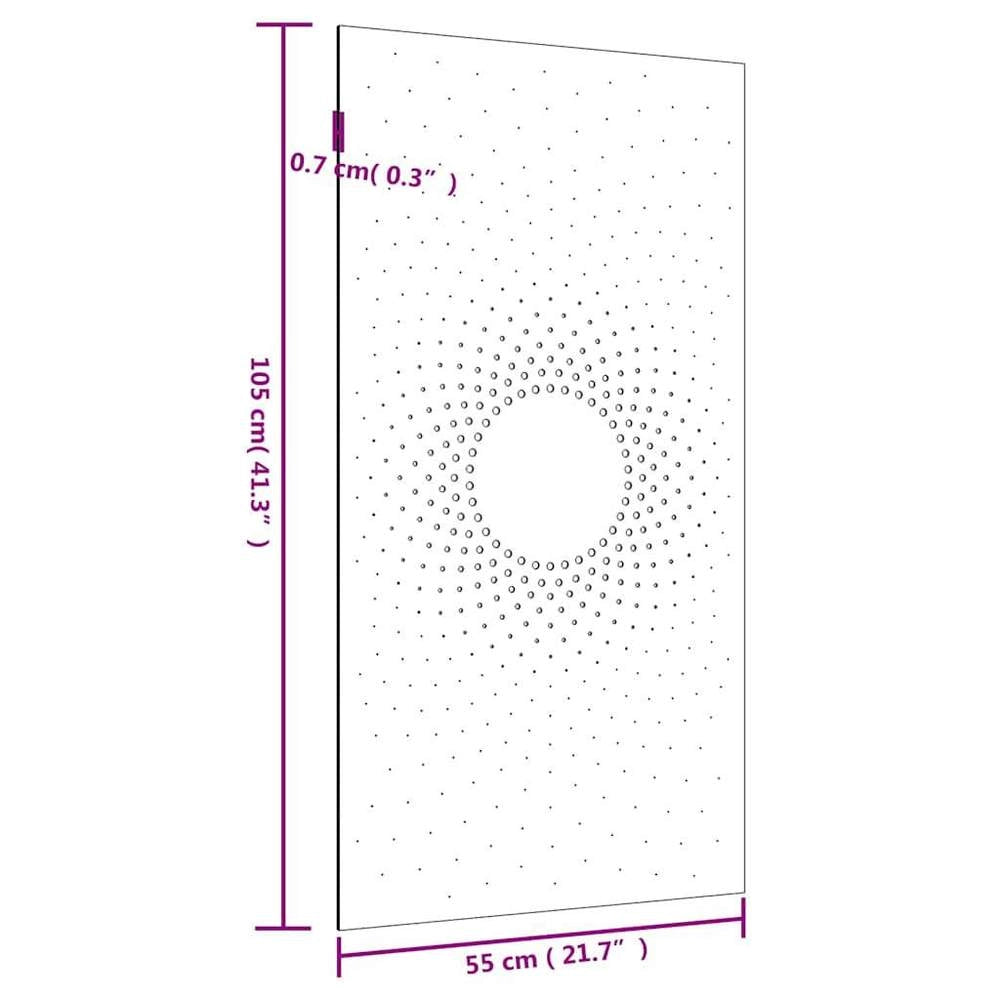 Garden Wall Decoration 105x55 Cm Corten Steel Sun Design