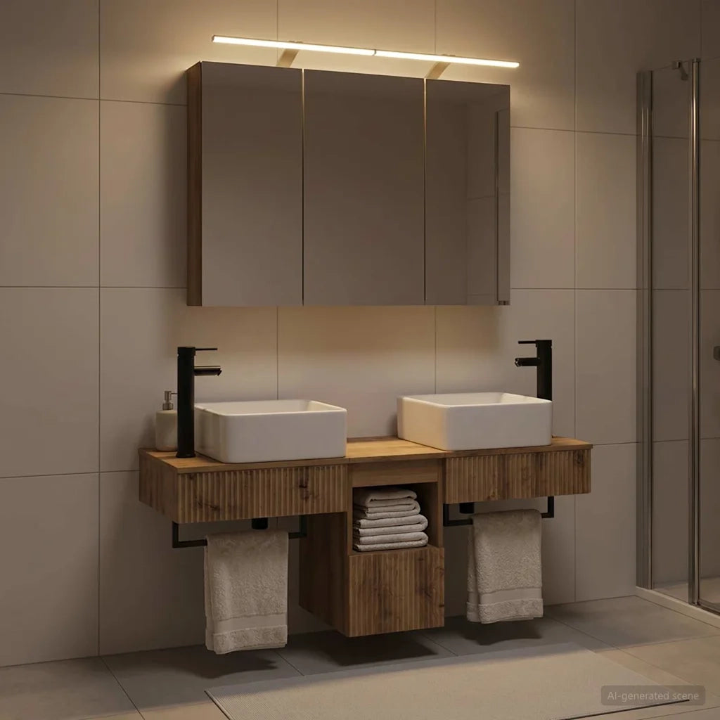 Set di Armadi da Bagno 4 pz Rovere Artigianale