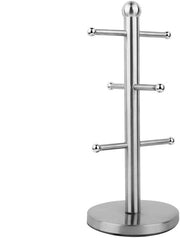 Sostegno per Tazze con 3 Ganci - Supporto per Ciotole in Acciaio Inossidabile - Organizzatore Antiscivolo - Conservazione Ordinata - Base Solida per la Cucina - Appoggio per Ciotole