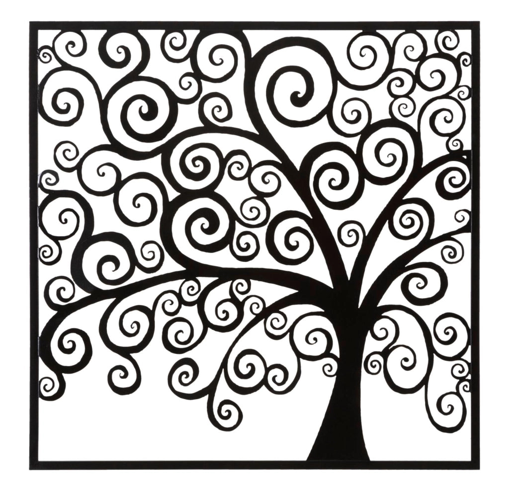 Pannello Decorativo 3D in Ferro Tree Design 100x1x100 cm