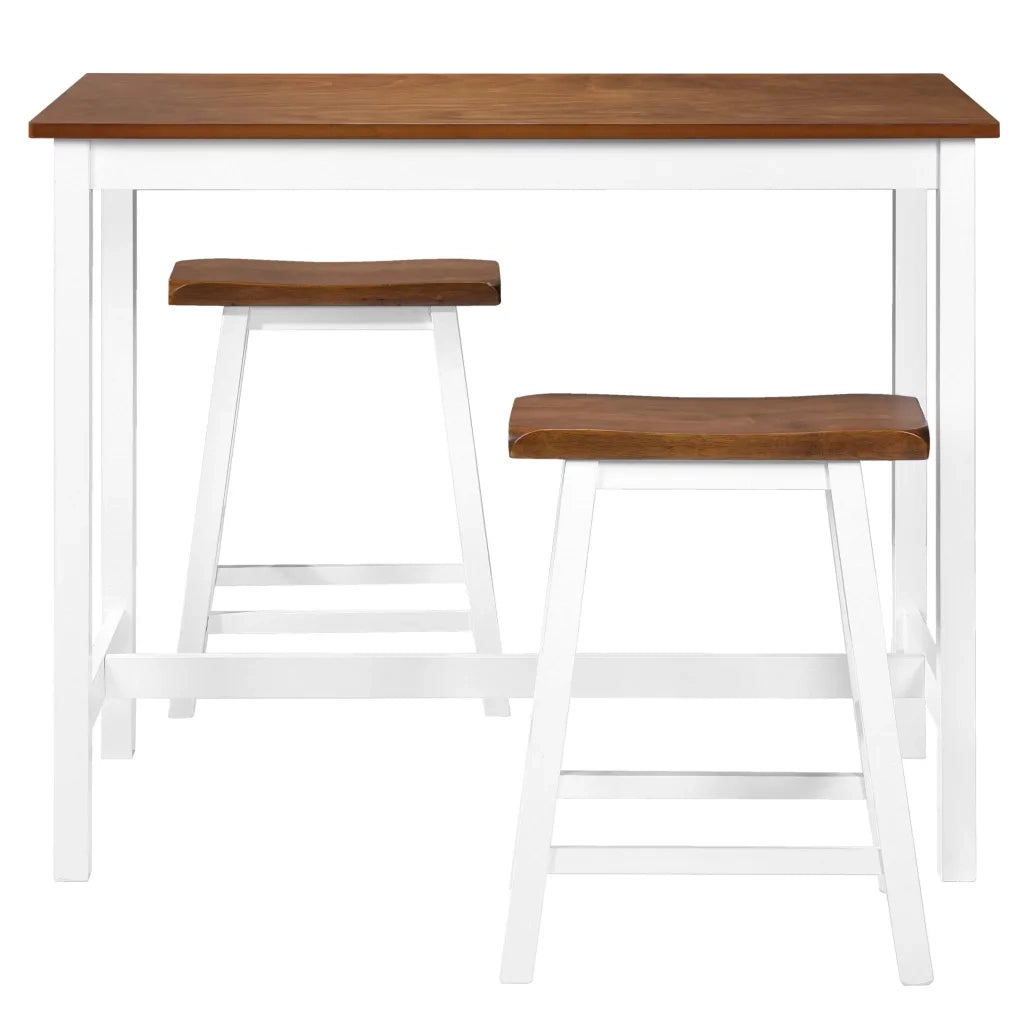 Set Tavolo da Bar e Sgabelli 3 pz in Legno Massello 245547