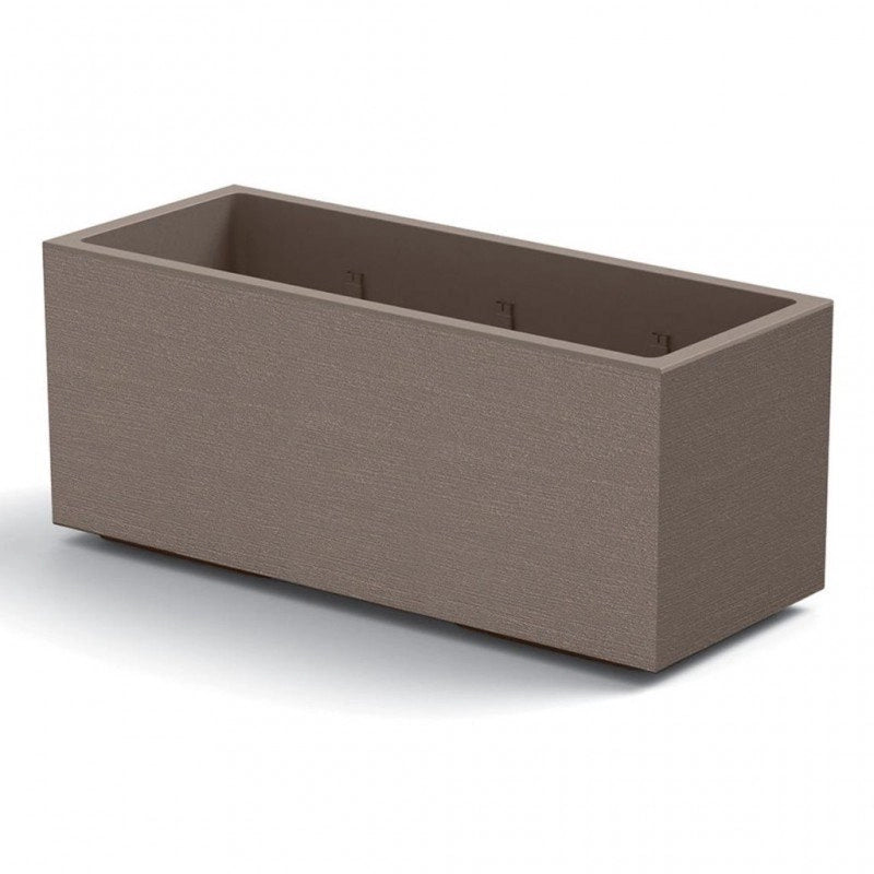 VASO FIORIERA RETTANGOLARE MATHERIA IN PLASTICA CON RUOTE 80 CM VARI COLORI Colore: Avana