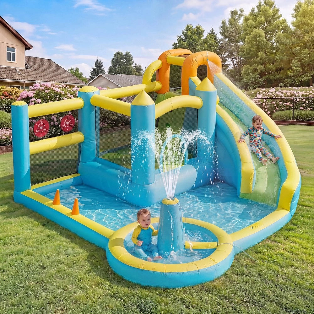 Parco Acquatico Gonfiabile con Scivolo e Piscina per Bambini ¨C Xylo ¨C 430x390x210 cm