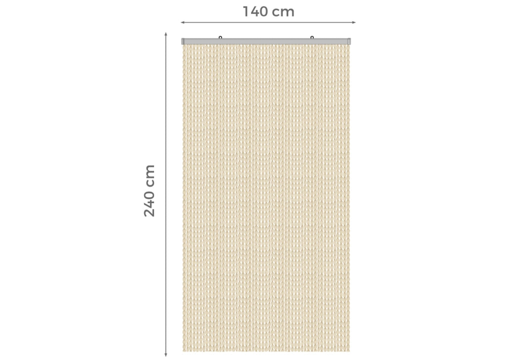 Tenda Antimosca Antirumore Caduta Pannello Porta Finestra Casa Pon Pon - 140X240 - Beige