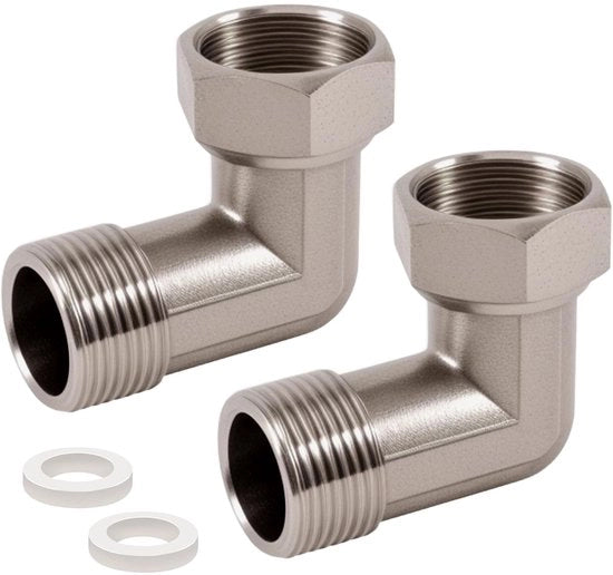 Connettori a gomito 90 gradi 3/4 pollici - Connettori a gomito mobili - Acciaio inossidabile - Corrosione resistente - Set da 2 pezzi - Facile da installare - Connettori di tubo