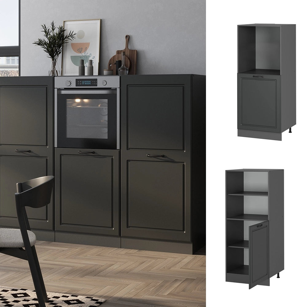 Mobile per forno da incasso R-Line Antracite rustico/Antracite 60 cm Vicco