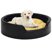 Lettino per Cani Nero e Giallo 99x89x21 cm Peluche e Similpelle 171288