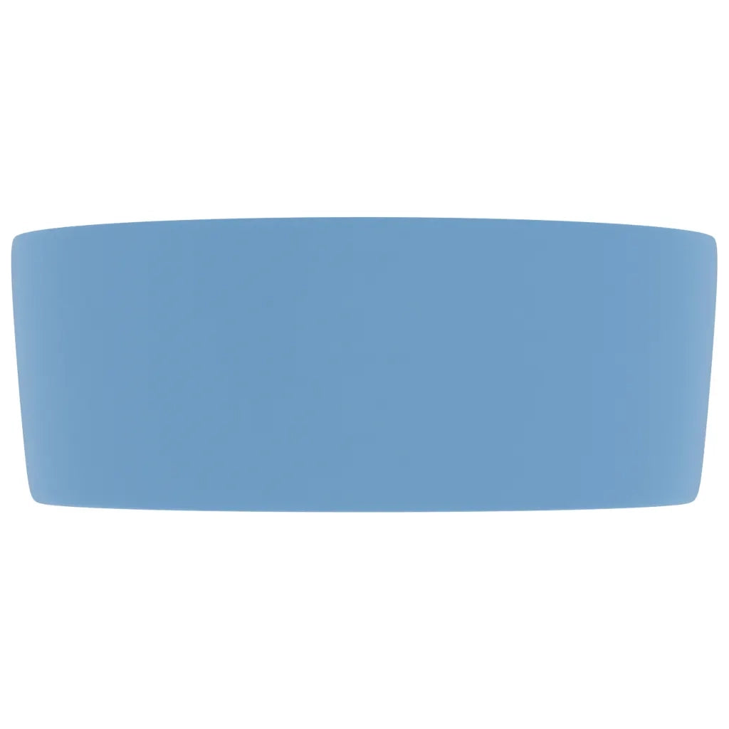 Lavandino Lusso Rotondo Azzurro Opaco 40x15 cm in Ceramica