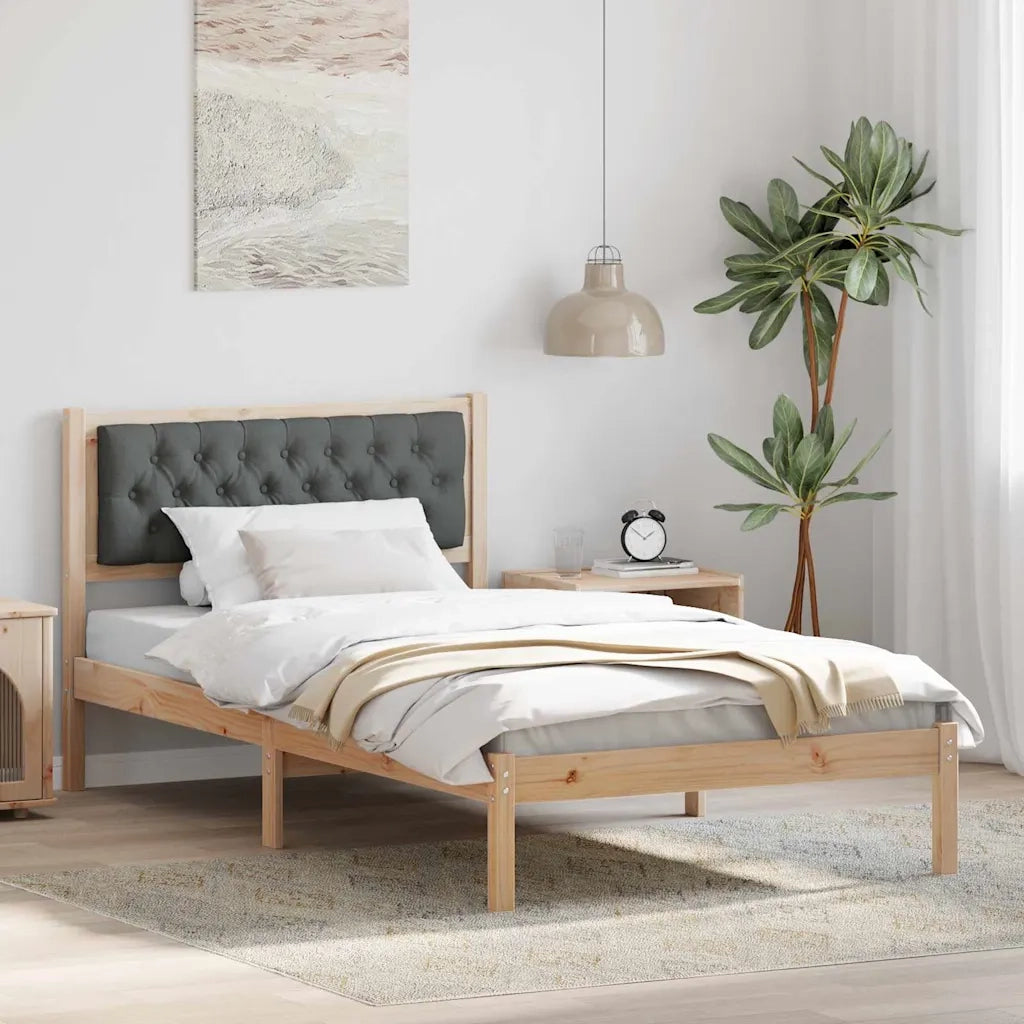Struttura del letto Grigio scuro 100 x 200 cm Pino massello 878210