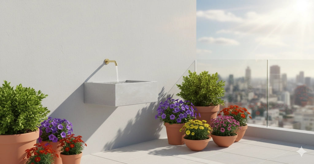 Lavello da Giardino Senza Rubinetto in Cemento Granulato di Marmo Madrid Grigio